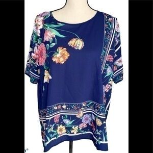 Liz Claiborne short sleeve floral blouse